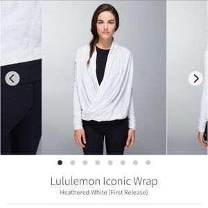 Lululemon Heather Light Gray White Iconic Wrap Size 6